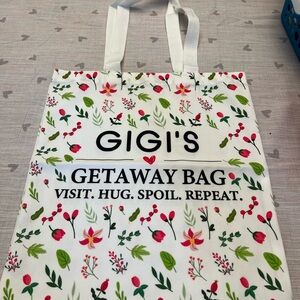 White Floral Getaway Tote